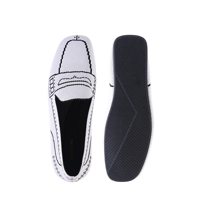 Comfortable Slip On Square Toe Loafers - White