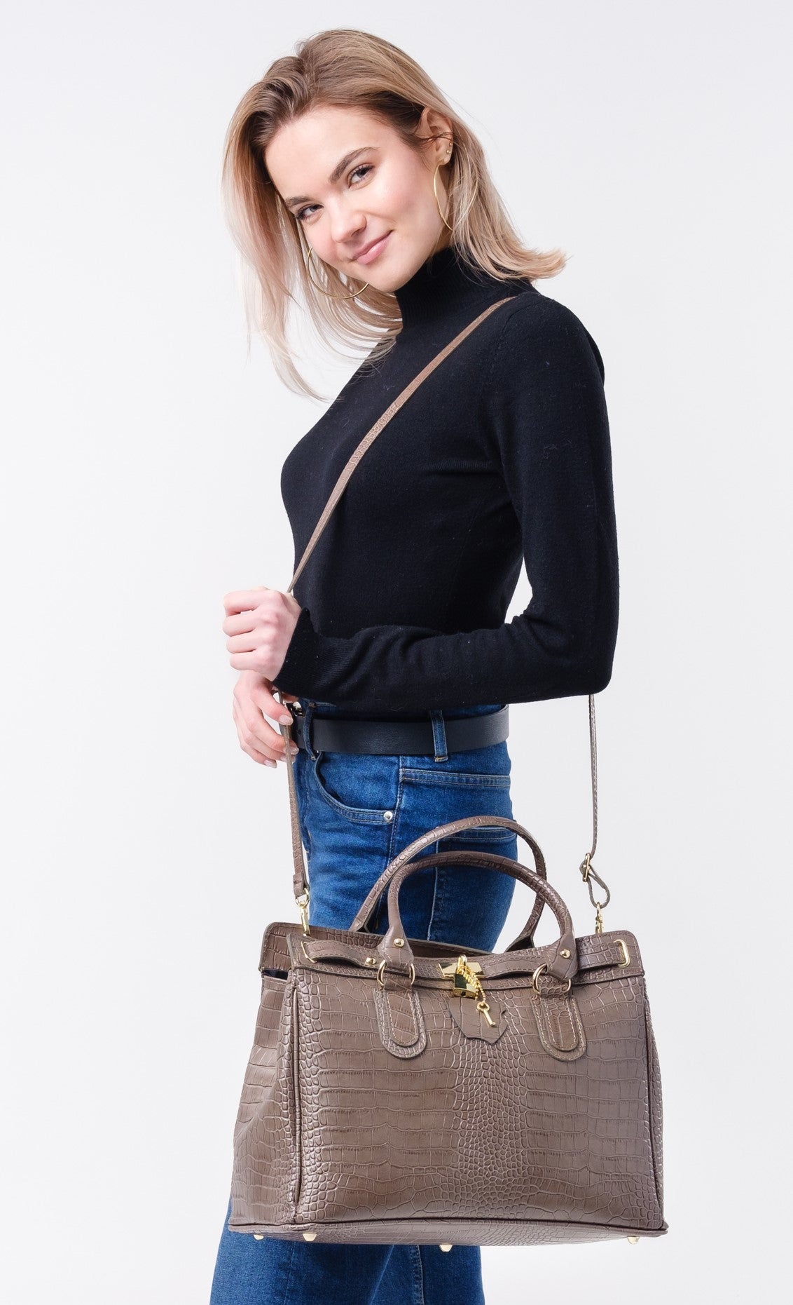 Bosccolo Tote - Croco Taupe