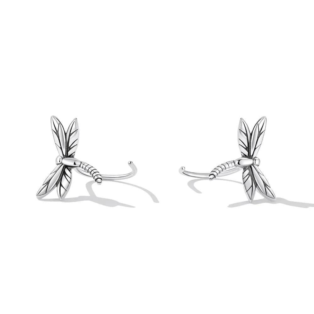 Solid 925 Signature Silver Olivia Dragonfly Stud Earrings