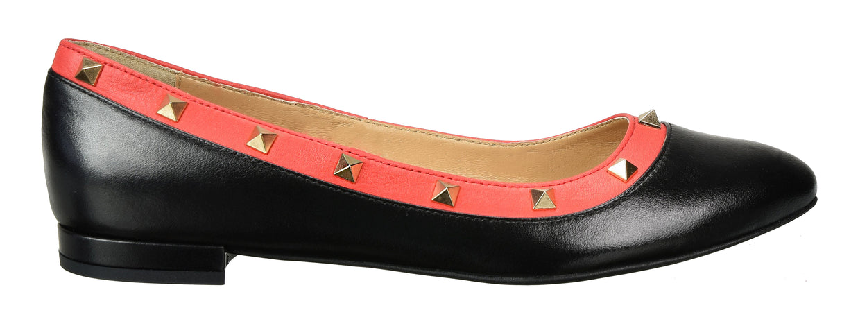 Bosccolo Womens Ballerina - Black / Coral