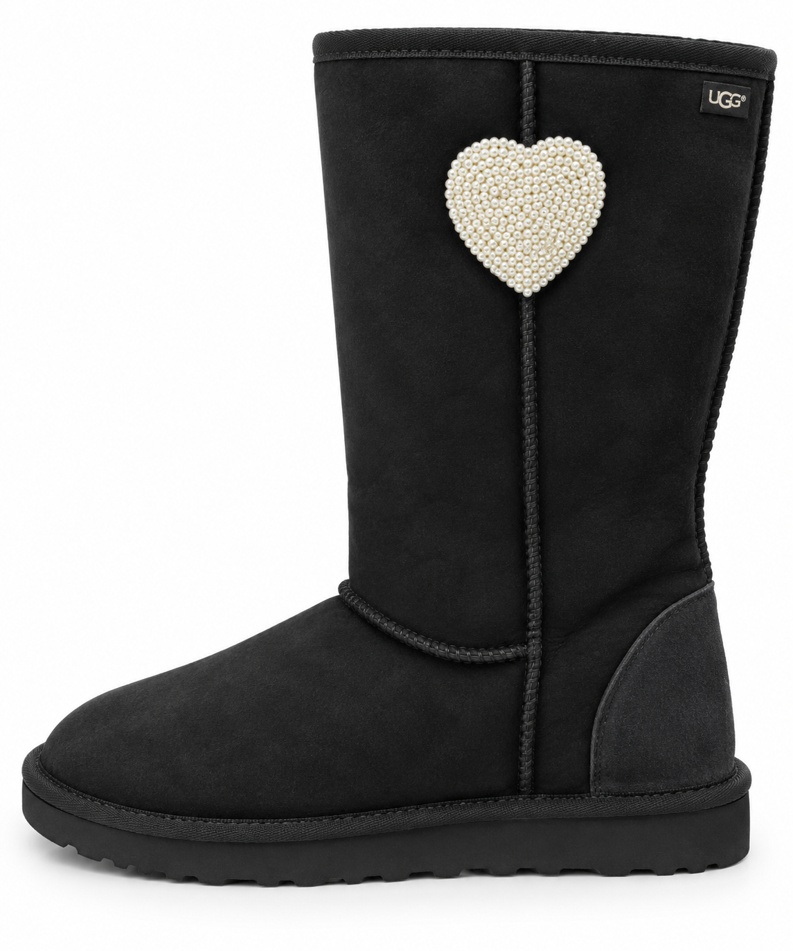 Australian Leather Ugg Classic Pearl Heart Long - Black - AU7