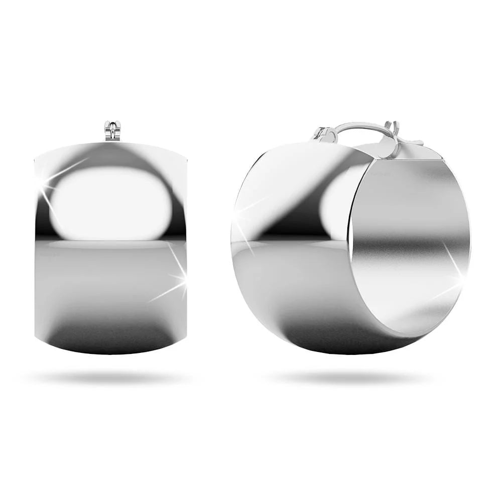 Bullion Gold Hannah White Gold Titanium Hoop Earrings