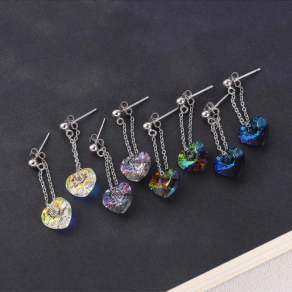 Krystal Couture My Love Dangle Earrings Embellished with Crystals from Swarovski Moonlight