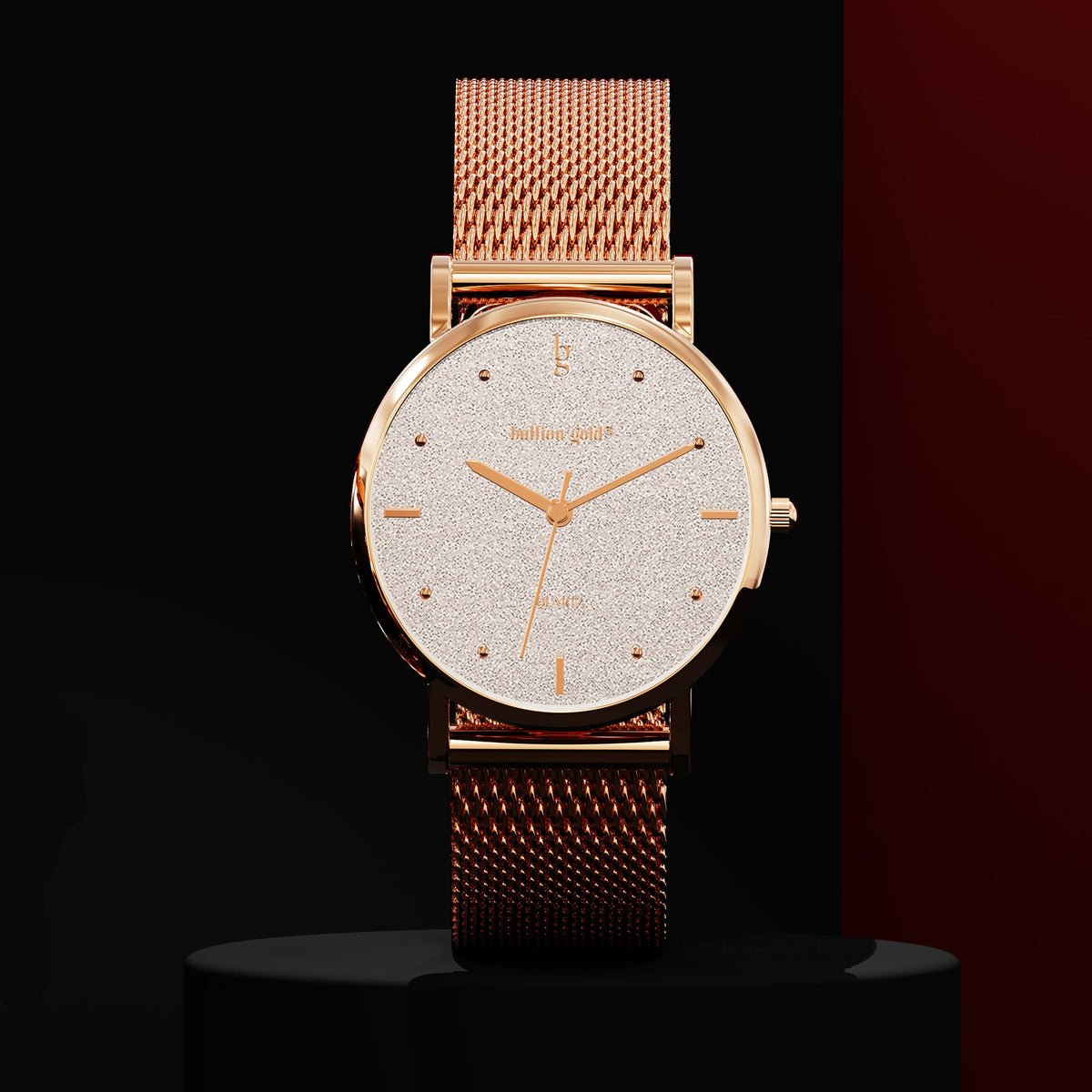 Bullion Gold Bullion Gold Seamless Dial Watch - Rose Gold and White