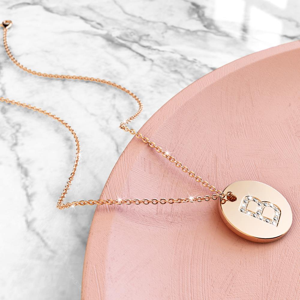 Bullion Gold Initials Fabulous Alphabet Letter Necklace Rose Gold Layered Steel Jewellery