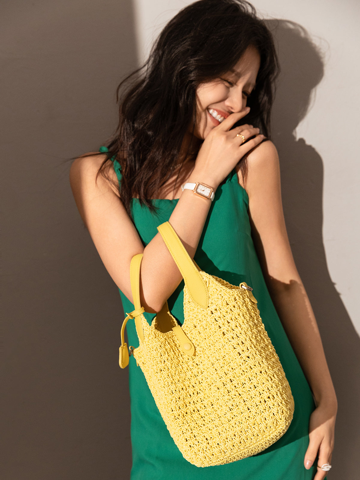 Italian Breeze Top Handle Bag - Yellow