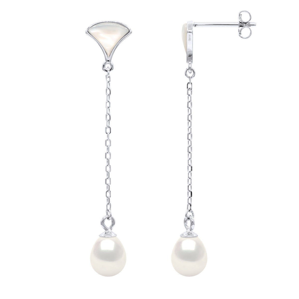 Dangle Earrings with Mother-of-pearl - Height 40 mm