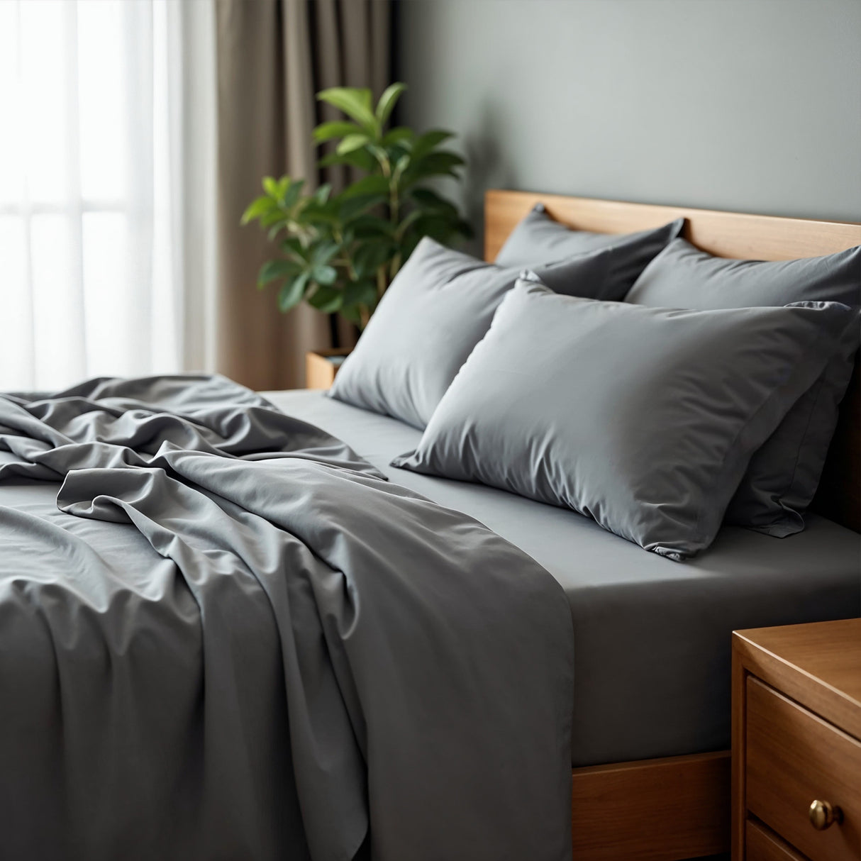 Royal Comfort Bamboo Cooling 2000TC Sheet Set- Mid Grey
