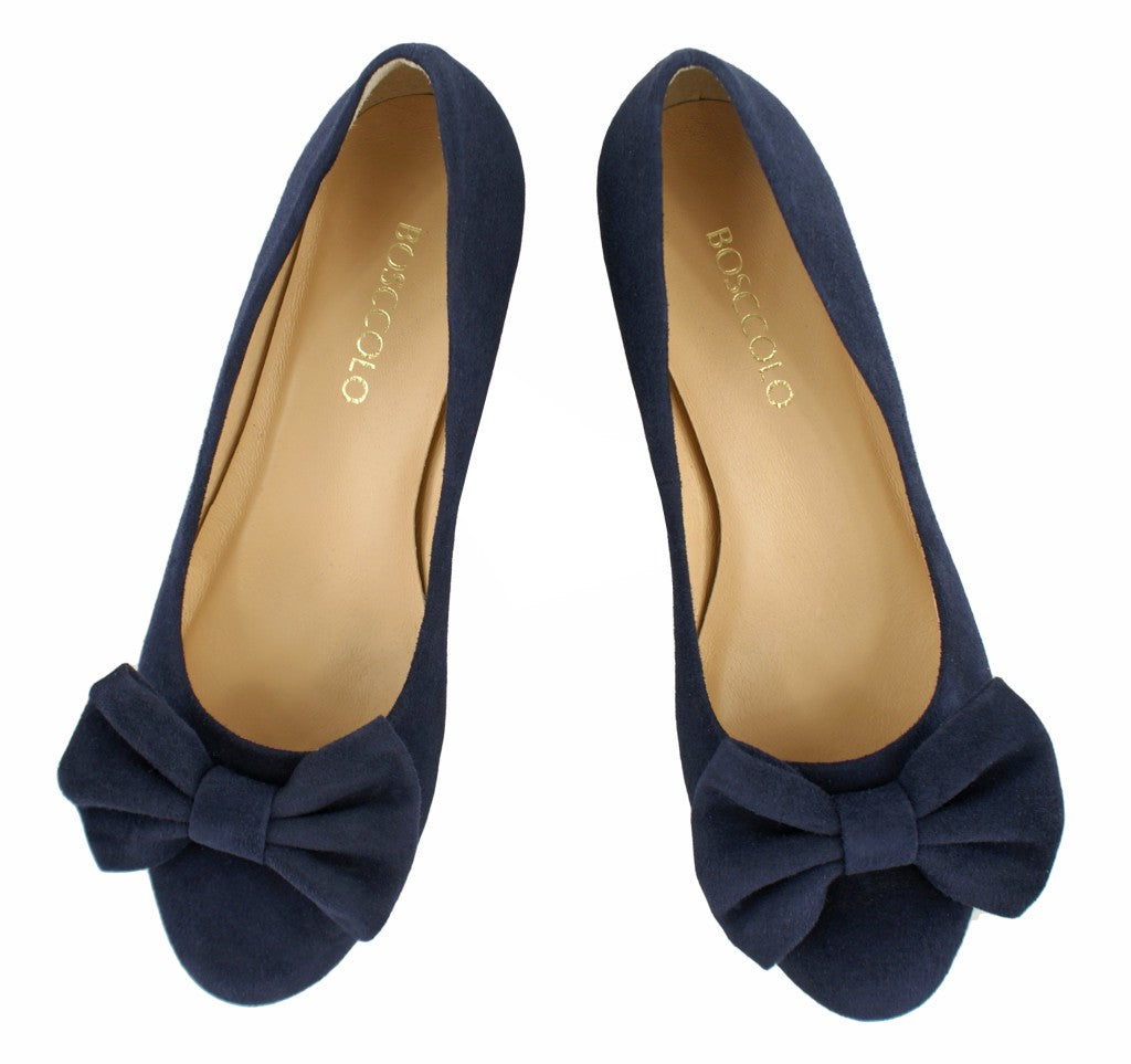 Bosccolo Womens Ballerina - Navy Blue