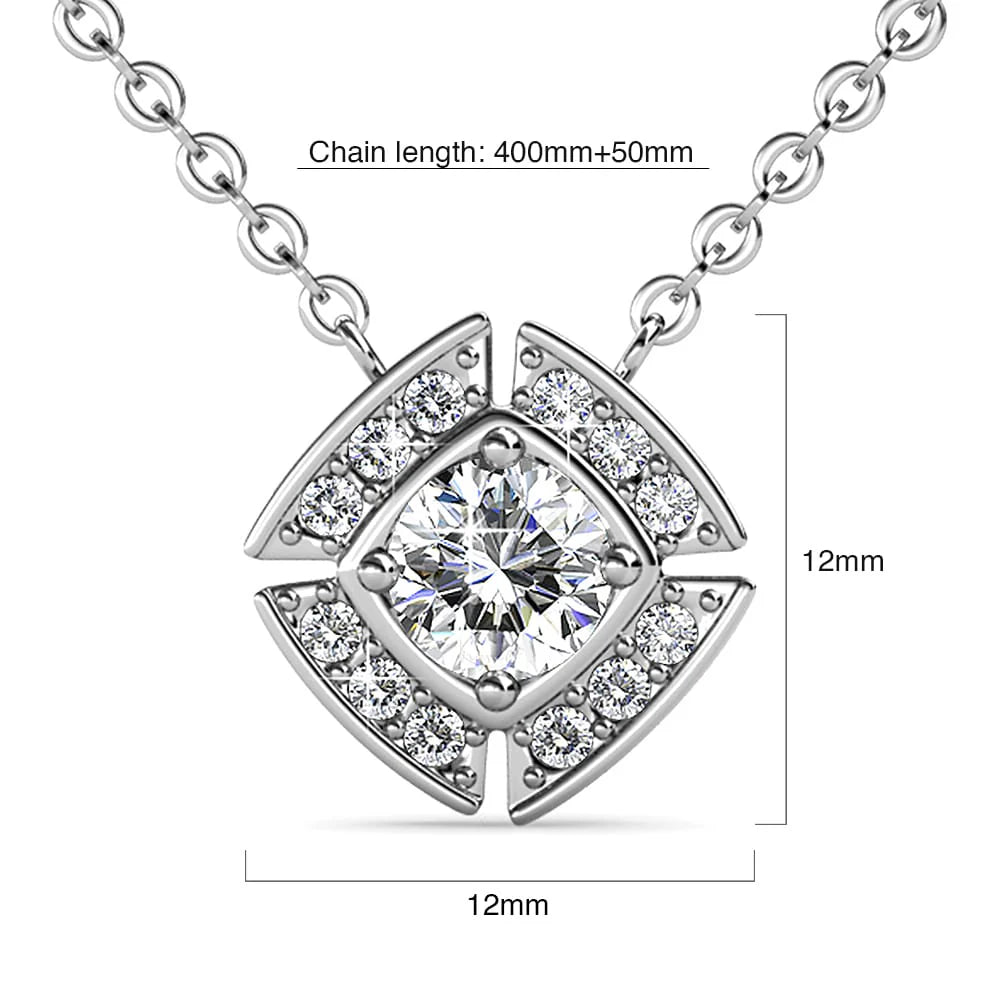 Krystal Couture White Gold Brilliant Cut Pendant Necklace Embellished with SWAROVSKI Crystals
