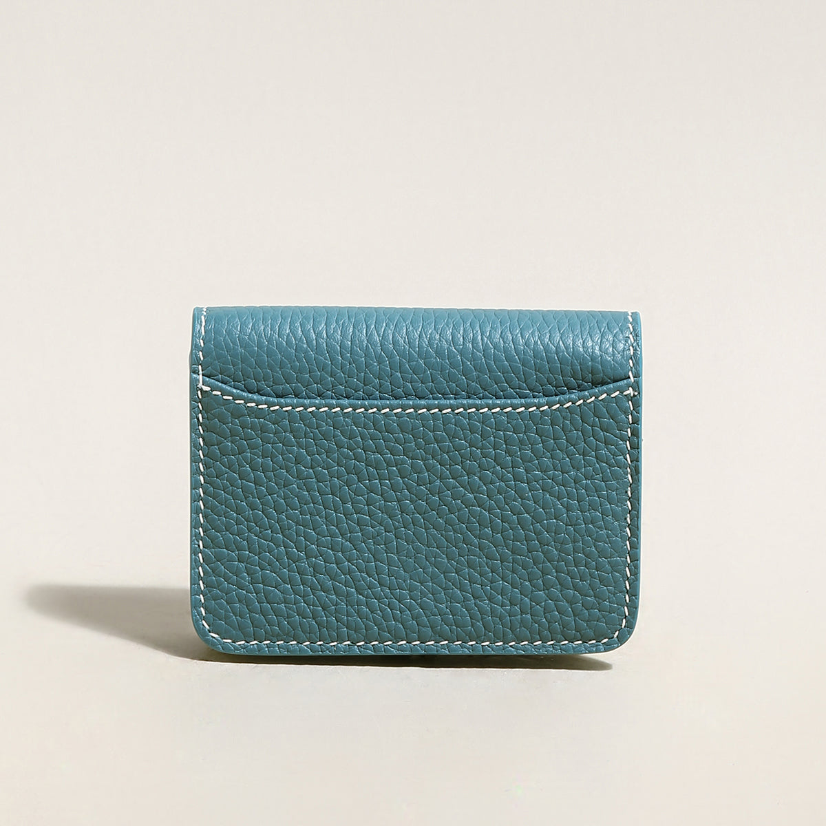 Slim Leather Wallet with Detachable Strap - Blue