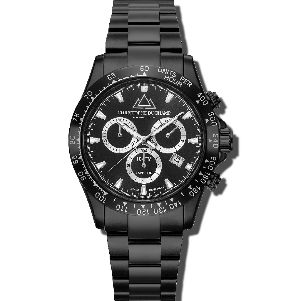 Christophe Duchamp Grand Mont - Black Dial & 316L Stainless Steel Strap