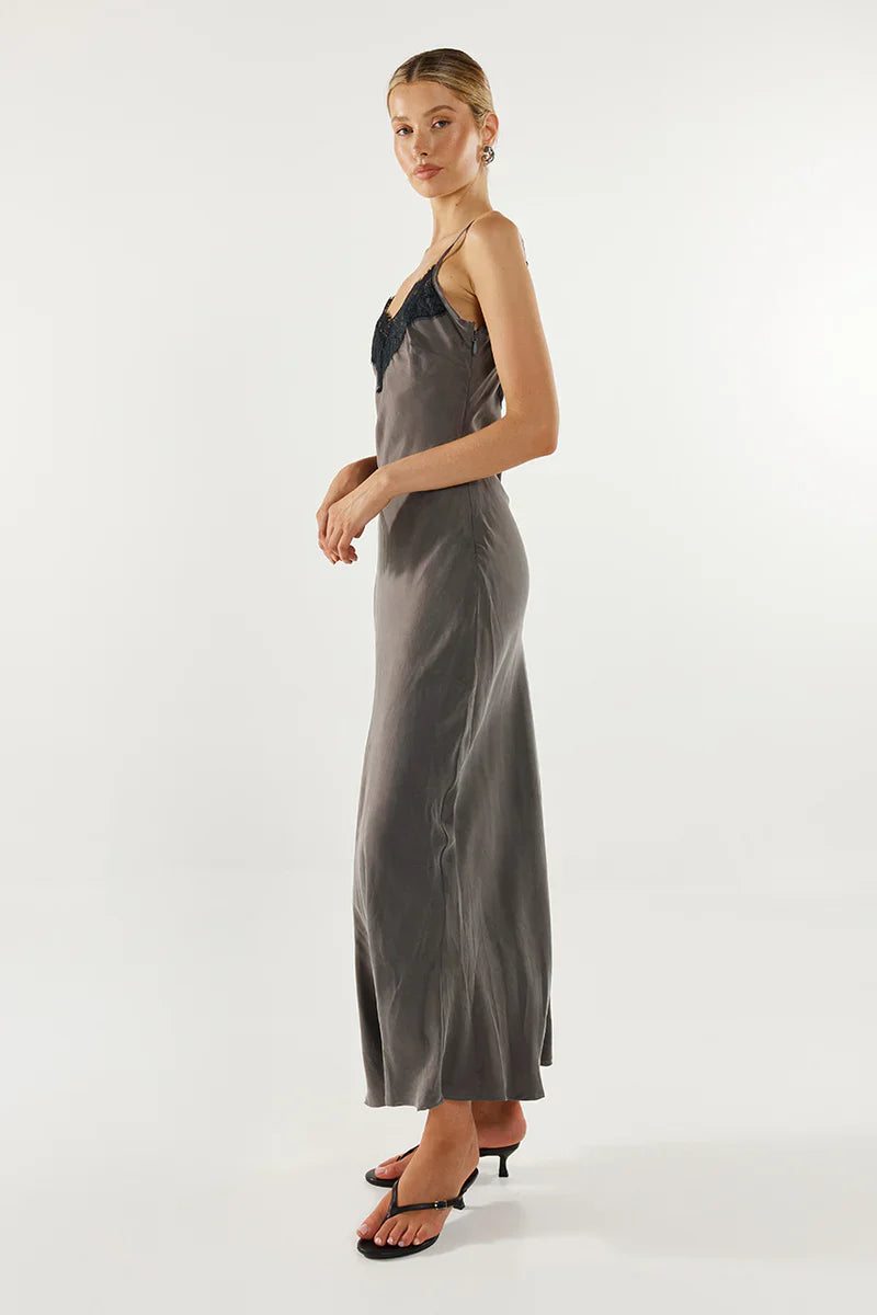 Madison The Label Amari Slip Dress - Slate