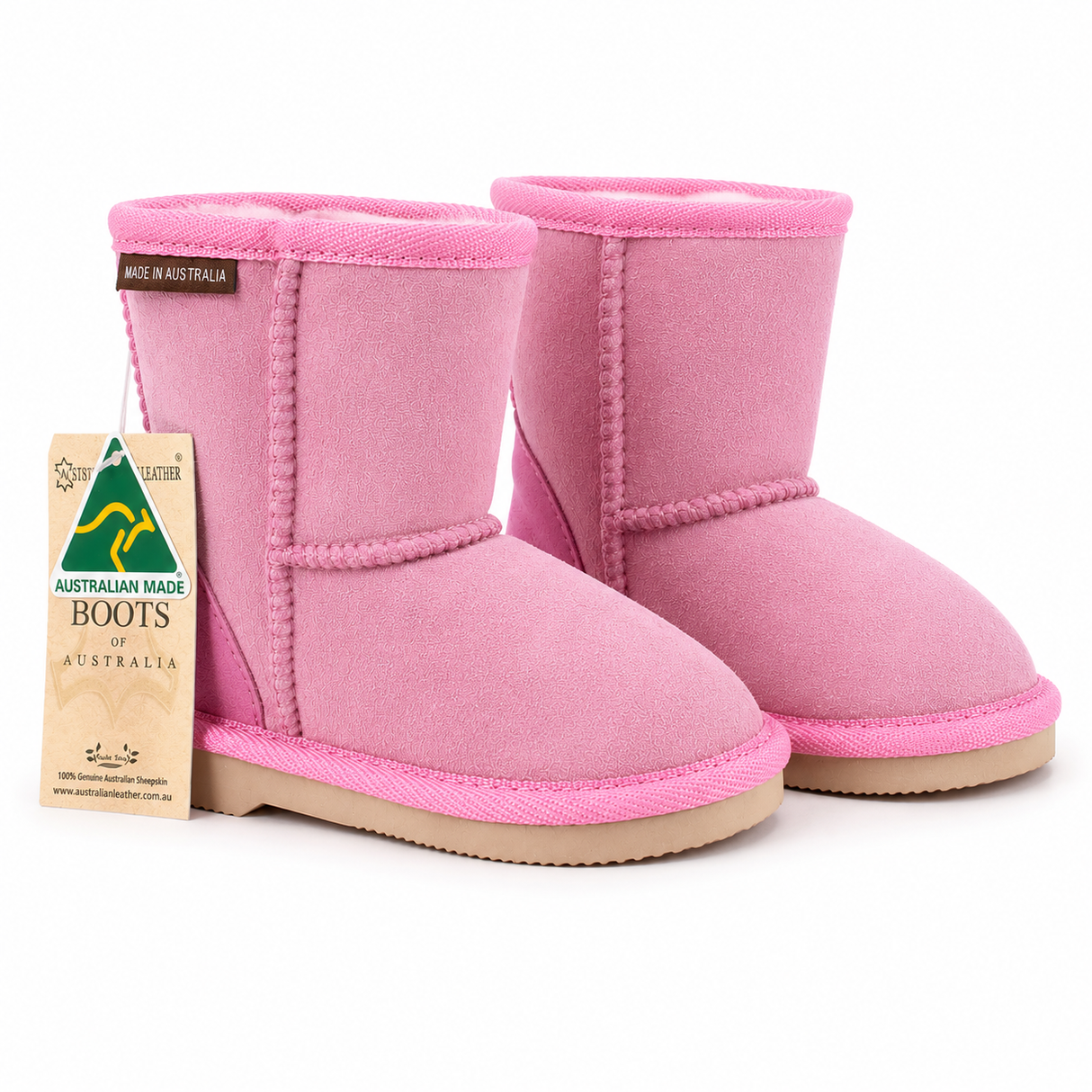 Australian Leather Ugg Kids Classic Short - Pink - AU10
