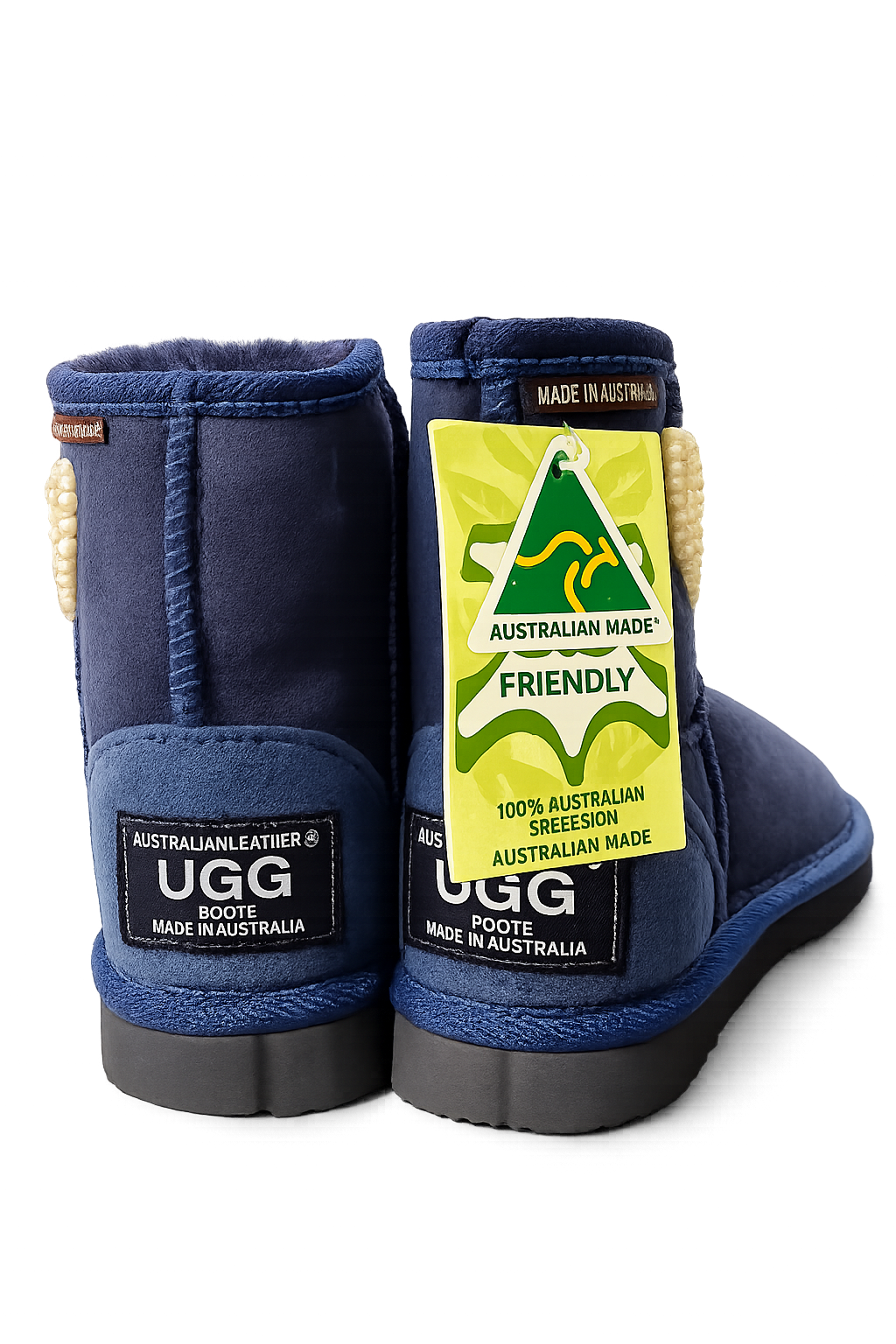 Australian Leather Ugg Kids Pearl Heart Short - Navy - AU6