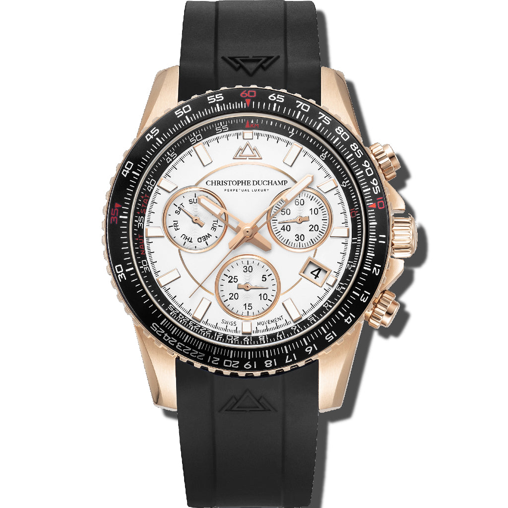 Christophe Duchamp Velocite V2 - White Dial with Black Rubber Strap