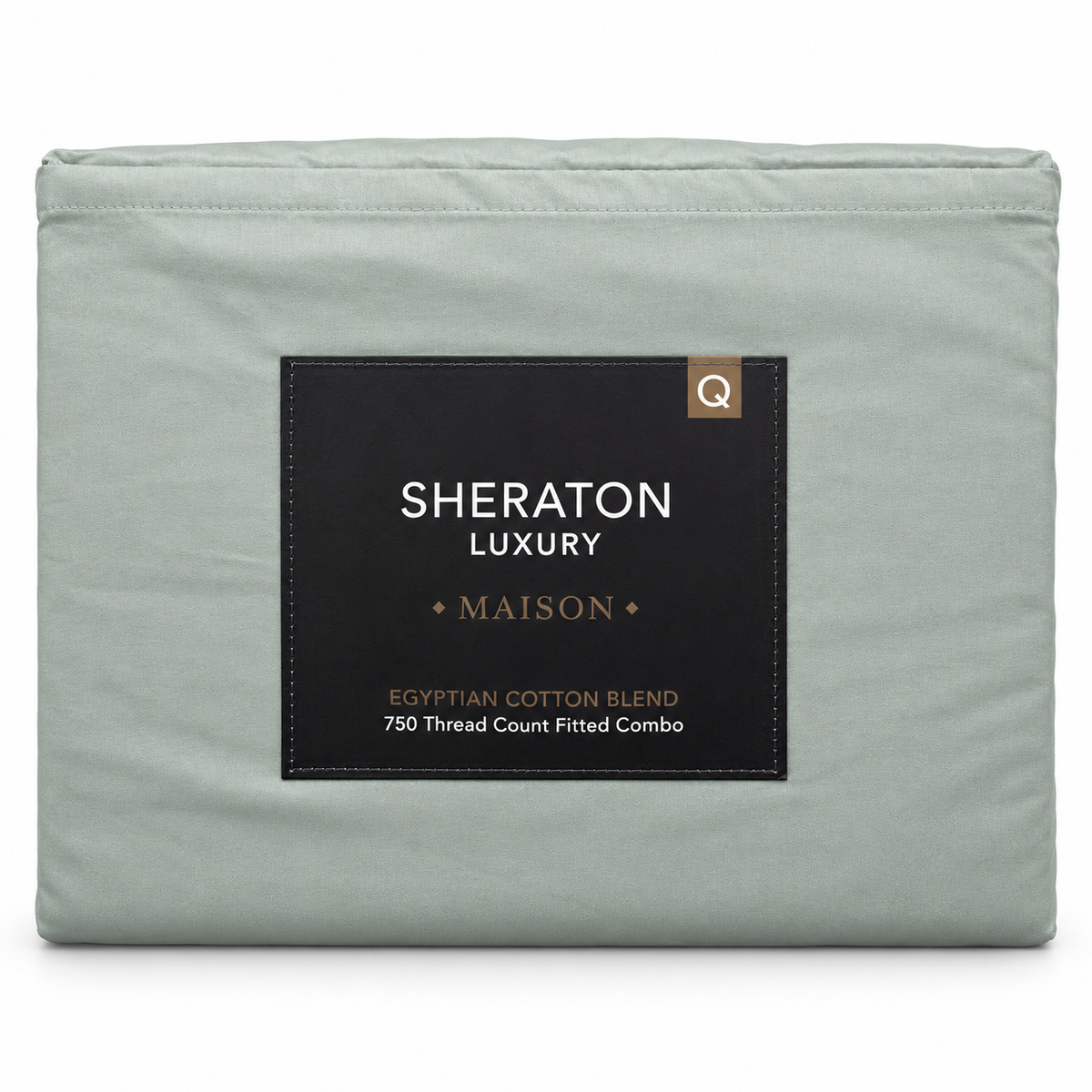 Sheraton Luxury Maison Egyptian Cotton Rich Fitted Sheet & Pillowcase Sage
