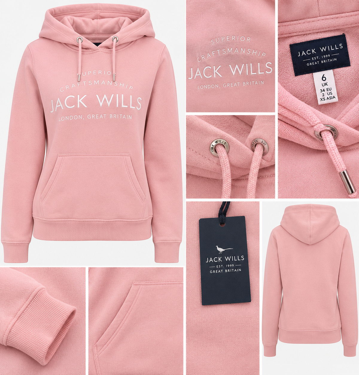 Jack Wills Womens Hoodie - Pink
