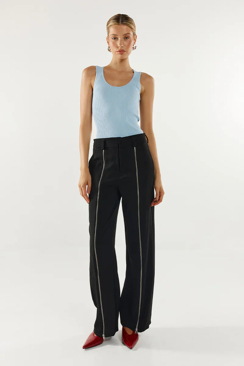 Madison The Label Corey Zip Pants - Black