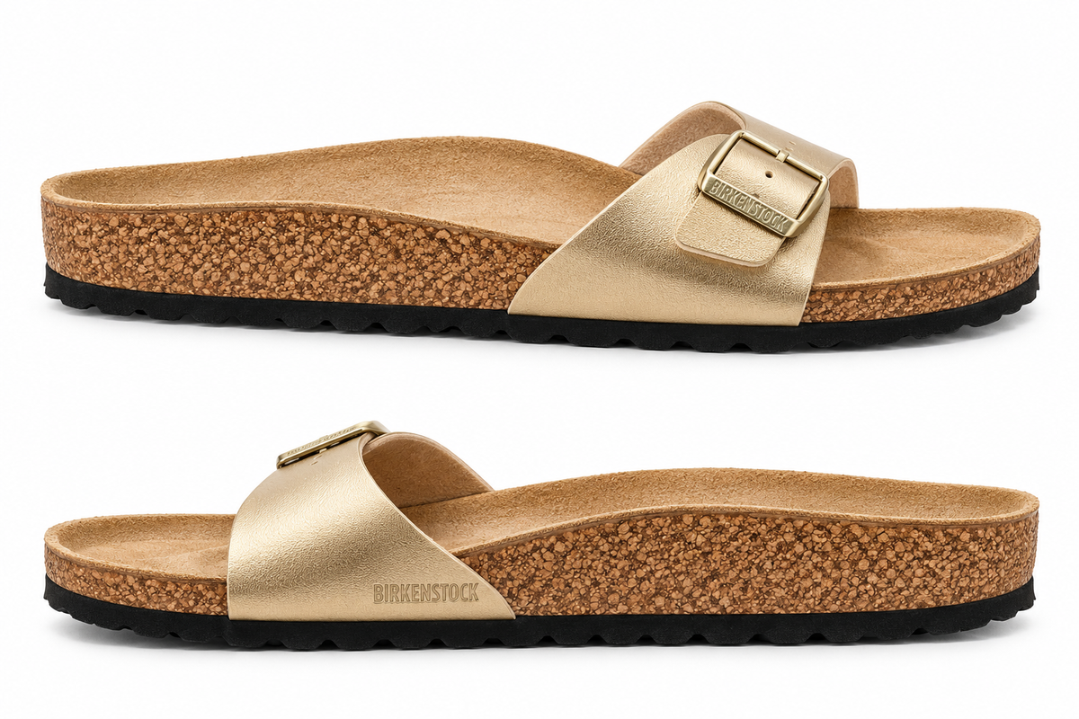 Birkenstock Women's Madrid Birko-Flor One Strap Narrow Fit Sandals - Gold