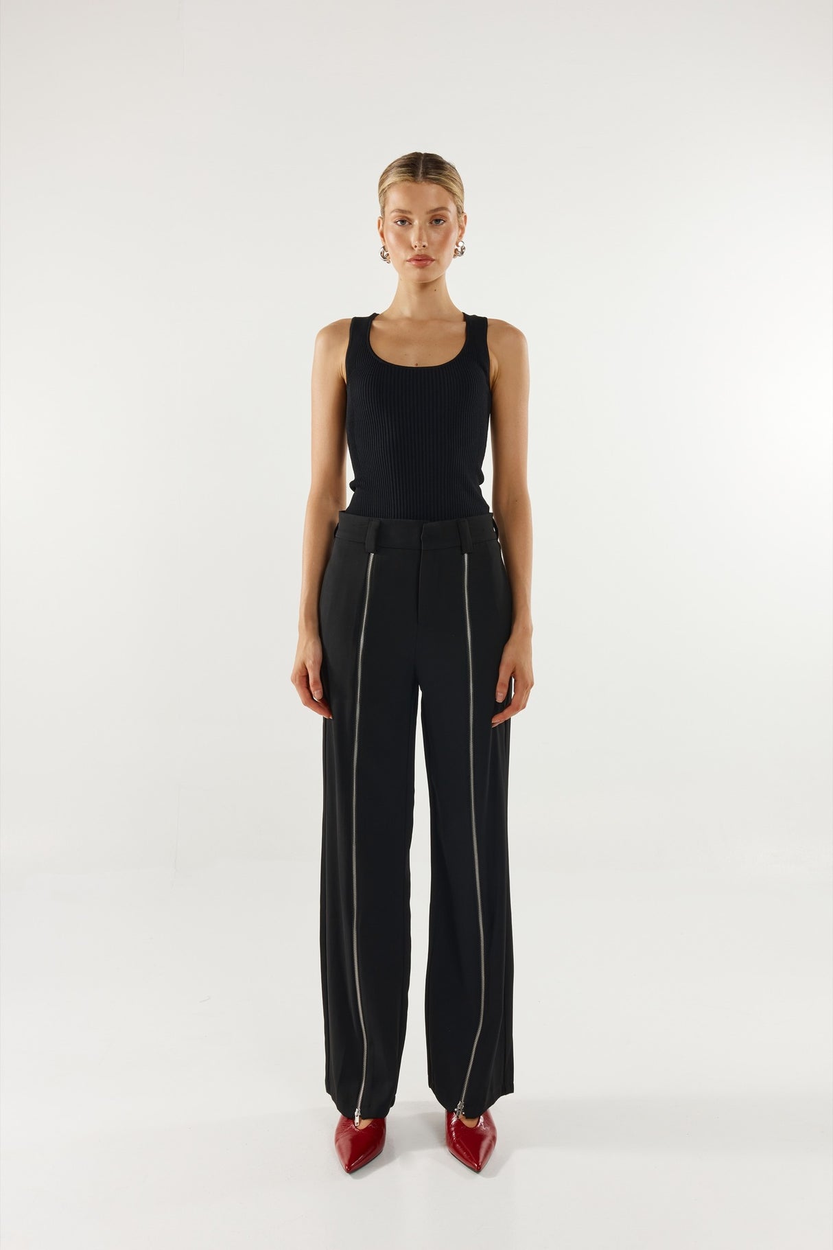 Madison The Label Jeanie Knit Top - Black