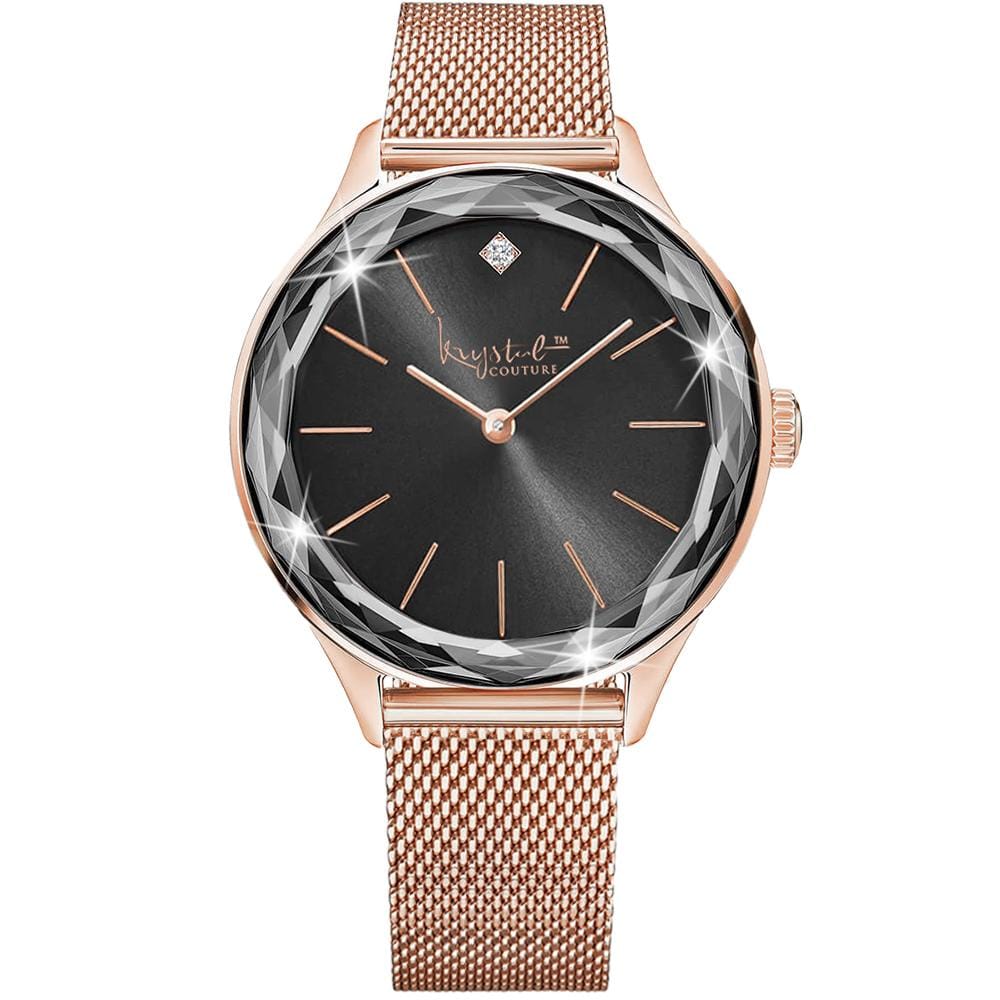 Krystal Couture Geometric Mineral Glass Feat Swarovski® Crystal Watch