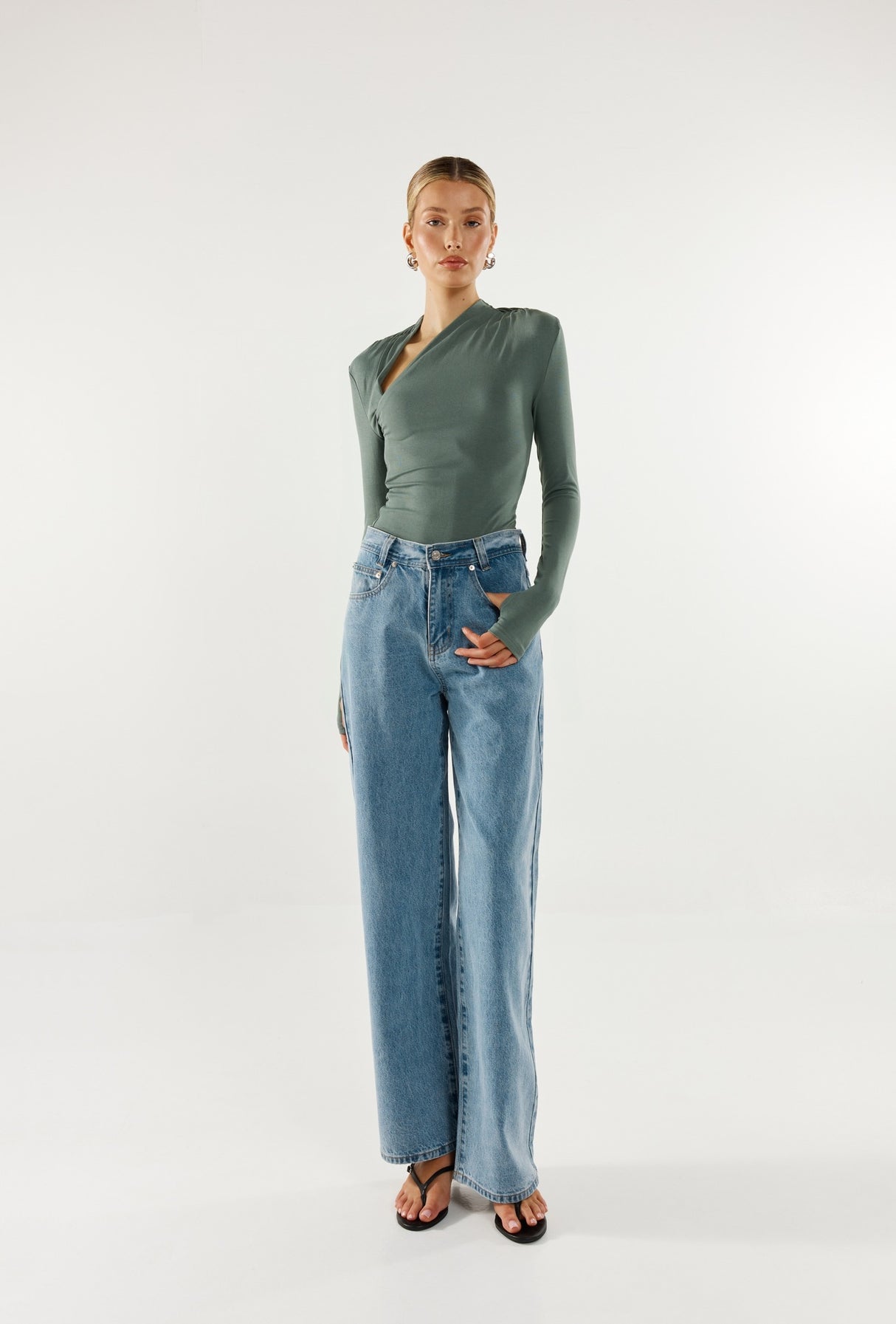 Madison The Label Laury L/S Top - Sage