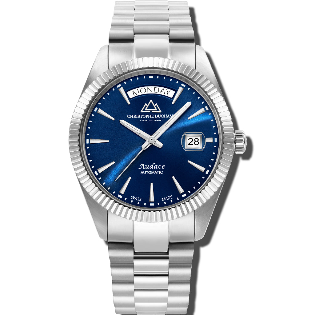 Christophe Duchamp Audace - Blue Dial with Silver Stainless Steel Strap