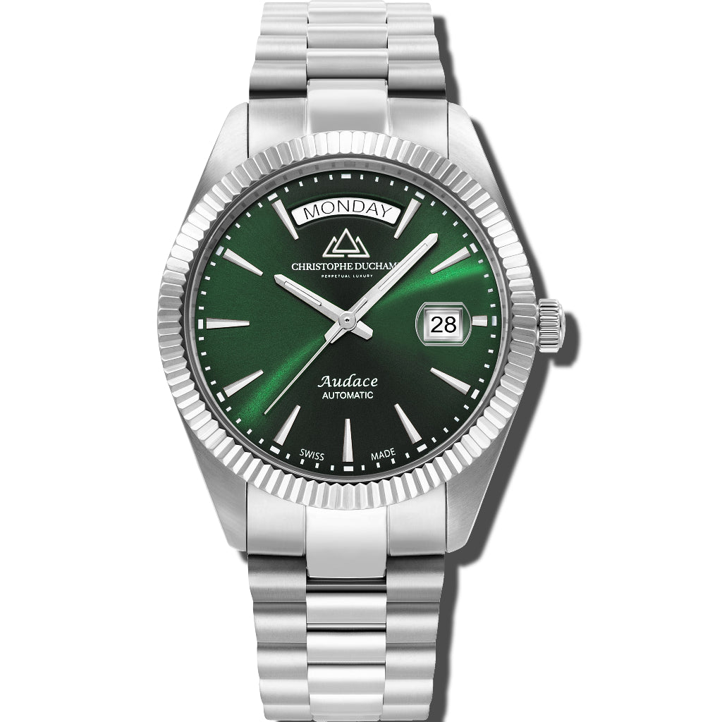 Christophe Duchamp Audace - Green Dial with Silver Stainless Steel Strap