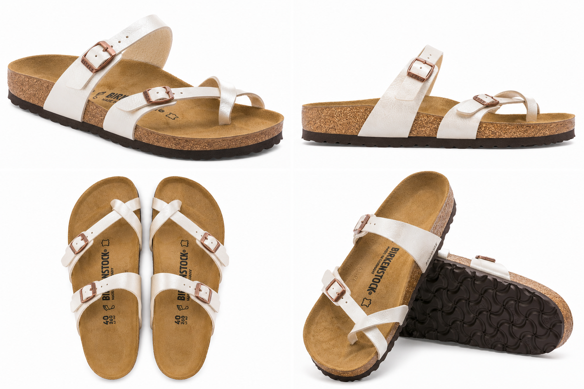 Birkenstock Unisex Mayari Birko-Flor Thong Regular Fit Sandals - Graceful Pearl White