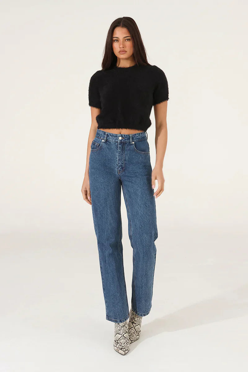 Madison The Label Ruby Knit Tee - Black