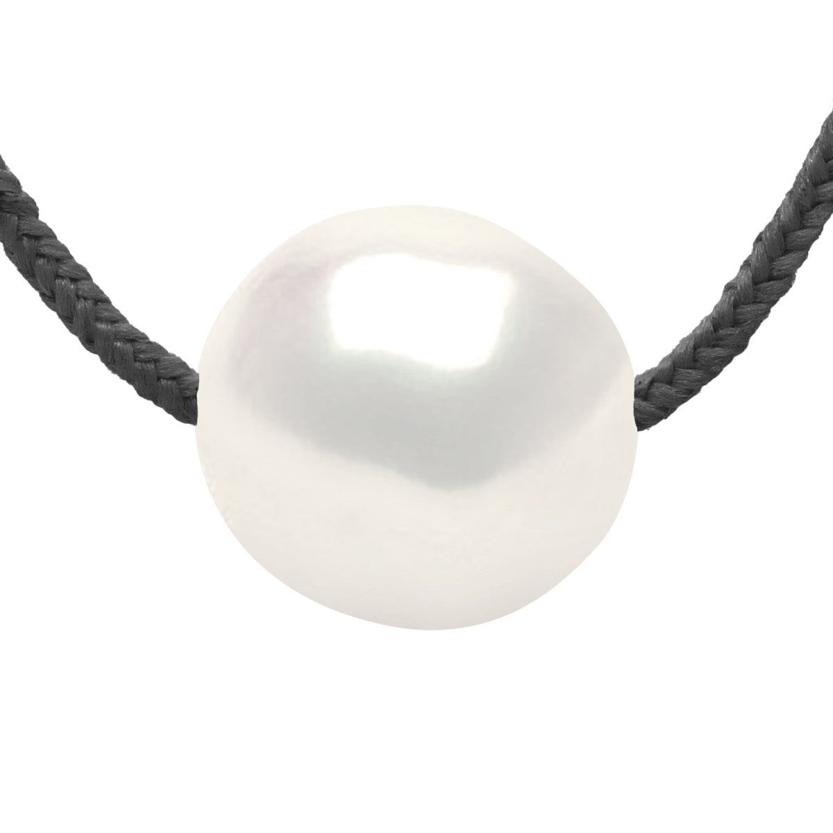 Necklace "Love Links" In Twisted Nylon of Black - Adorned - Longueur 42 cm