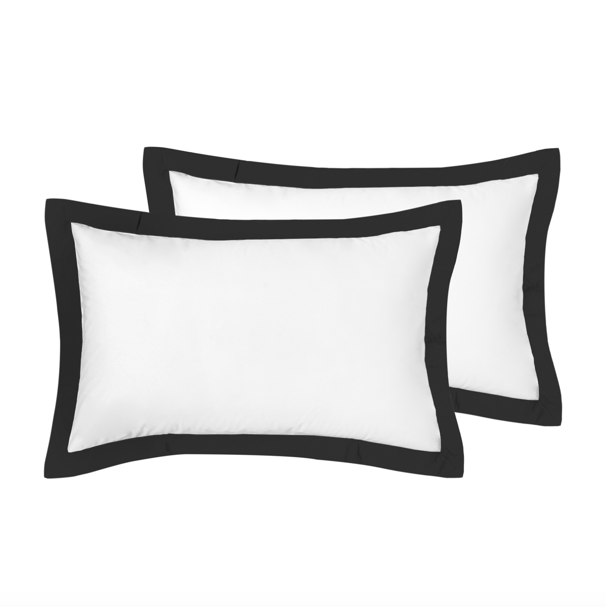 Accessorize Hotel Tailored Deluxe Cotton Pair Pillowcase - White/Black