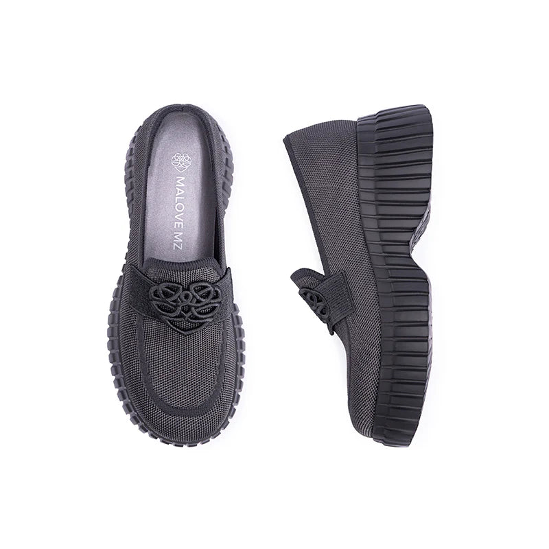 Gentleman Chunky Platform Loafers - Charcoal