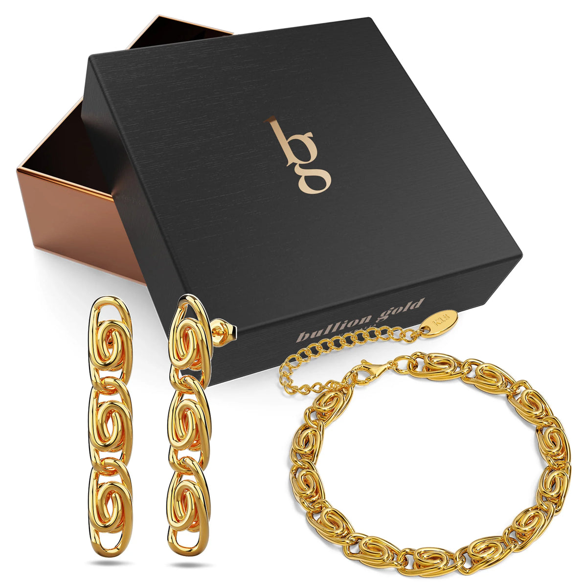 Boxed Bianca Fancy Clip Earrings and Bracelet