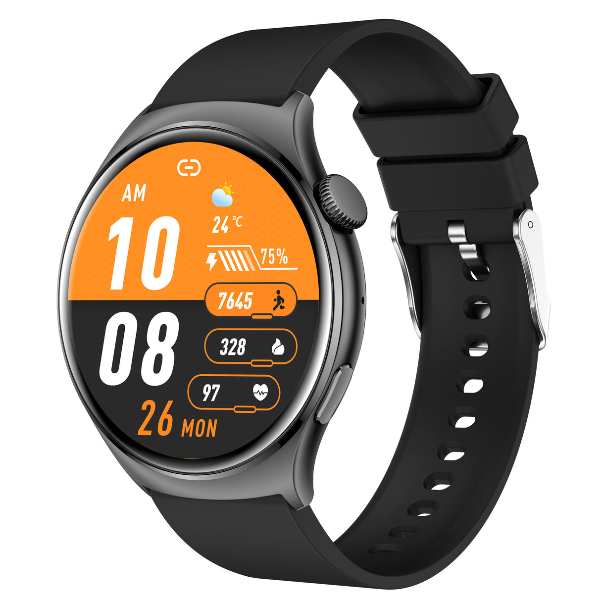 FitSmart Fusion 37mm Smartwatch AMOLED Display GPS Bluetooth