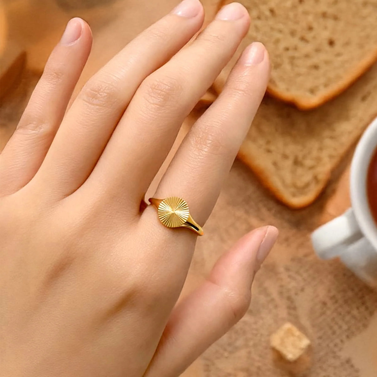 Bullion Gold Vortex Aura Gold Plated Ring