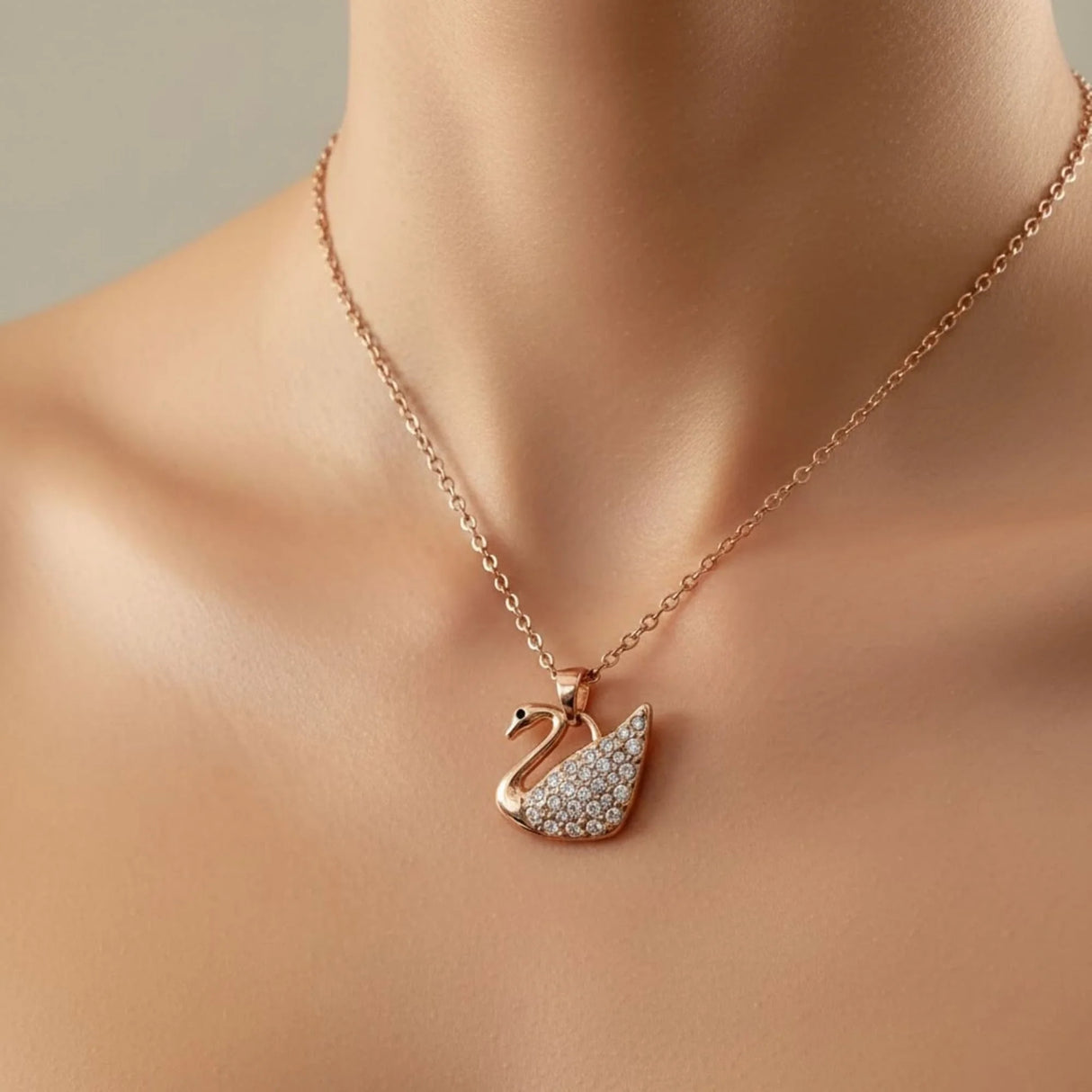 Krystal Couture Krystal Swan Necklace Embellished with Swarovski Crystals