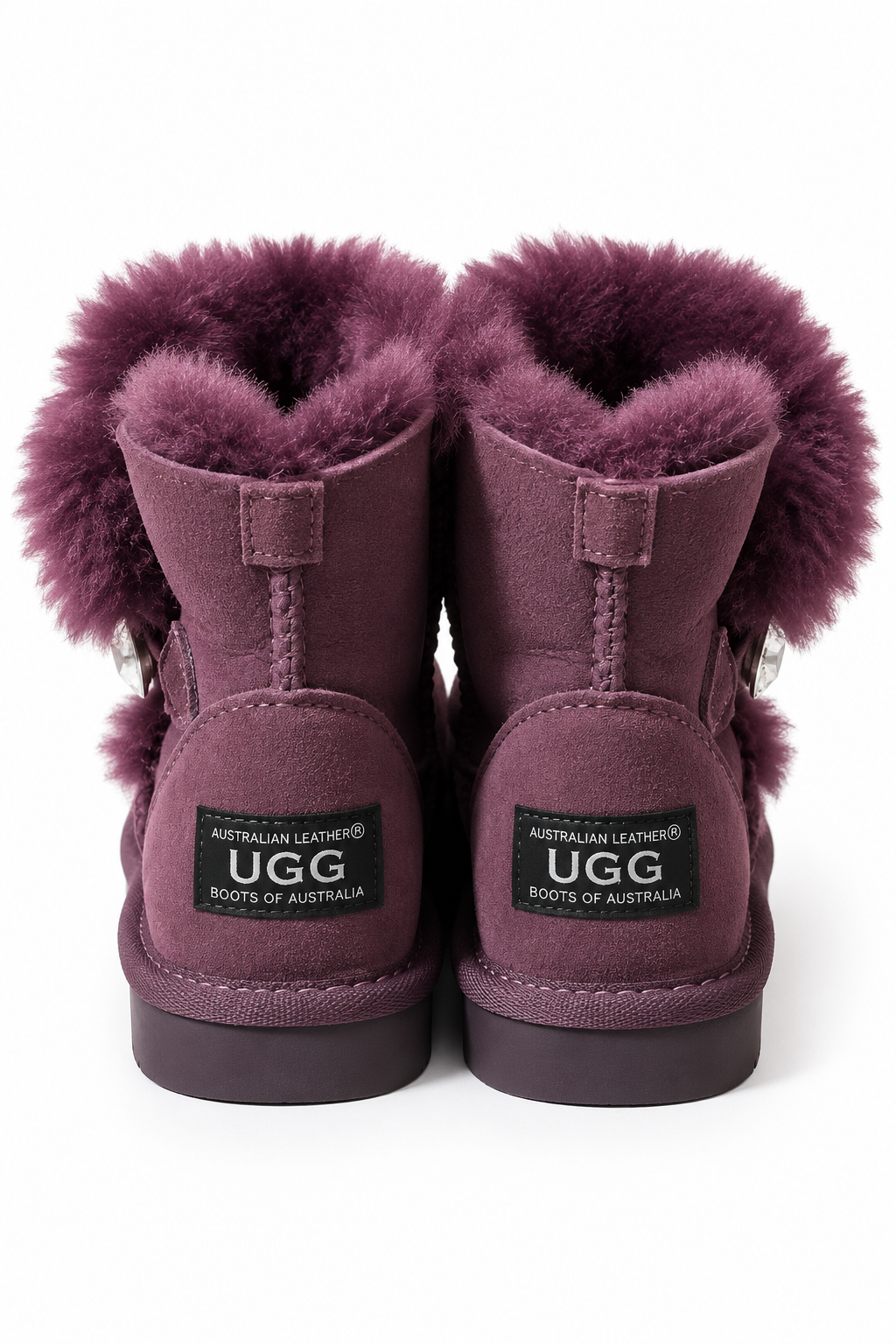 Australian Leather Ugg Swarovski Elements 1button - Purple - AU5