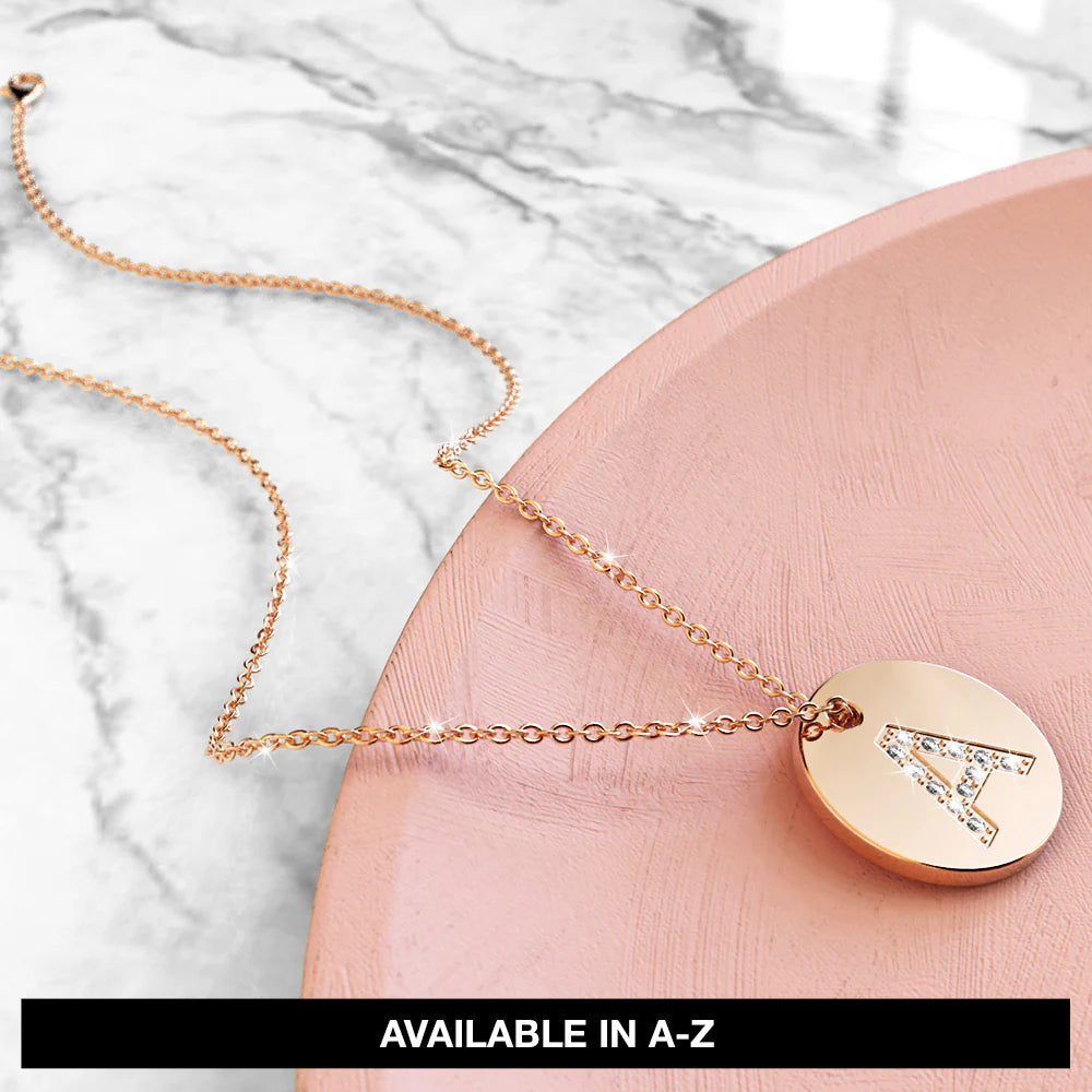 Bullion Gold Initials Fabulous Alphabet Letter Necklace Rose Gold Layered Steel Jewellery
