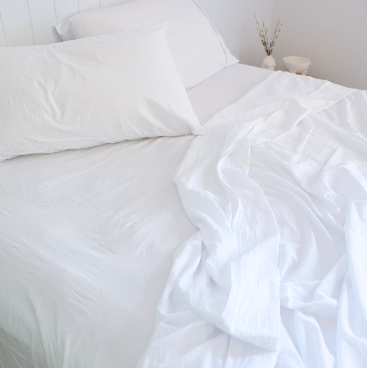 Royal Comfort Opulence Washed Microfibre Sheet Set White