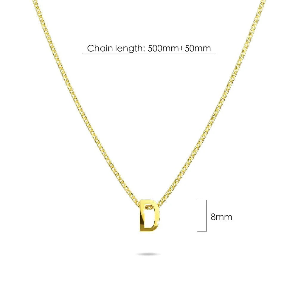 Bullion Gold Initials Brick Alphabet Letter Necklace Gold Layered Steel Jewellery