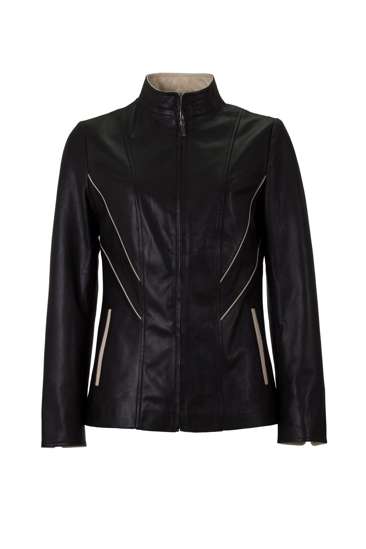 Womens Lightweight Leather Jacket in Black