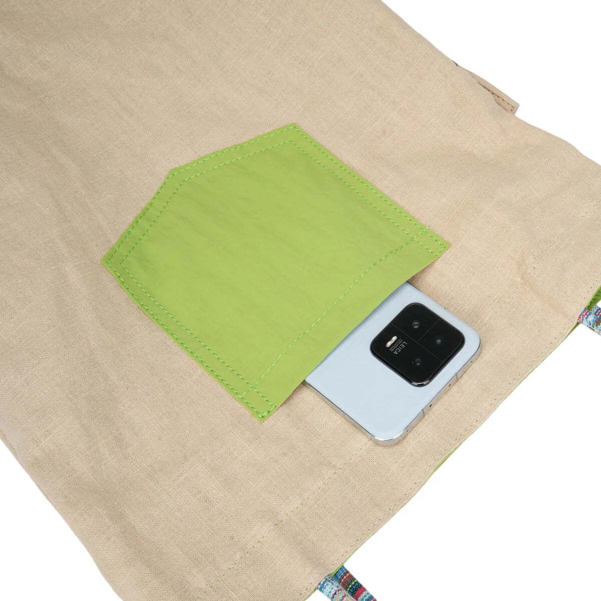 BAMEI Reversible Ramie Linen Tote Bag - Natural