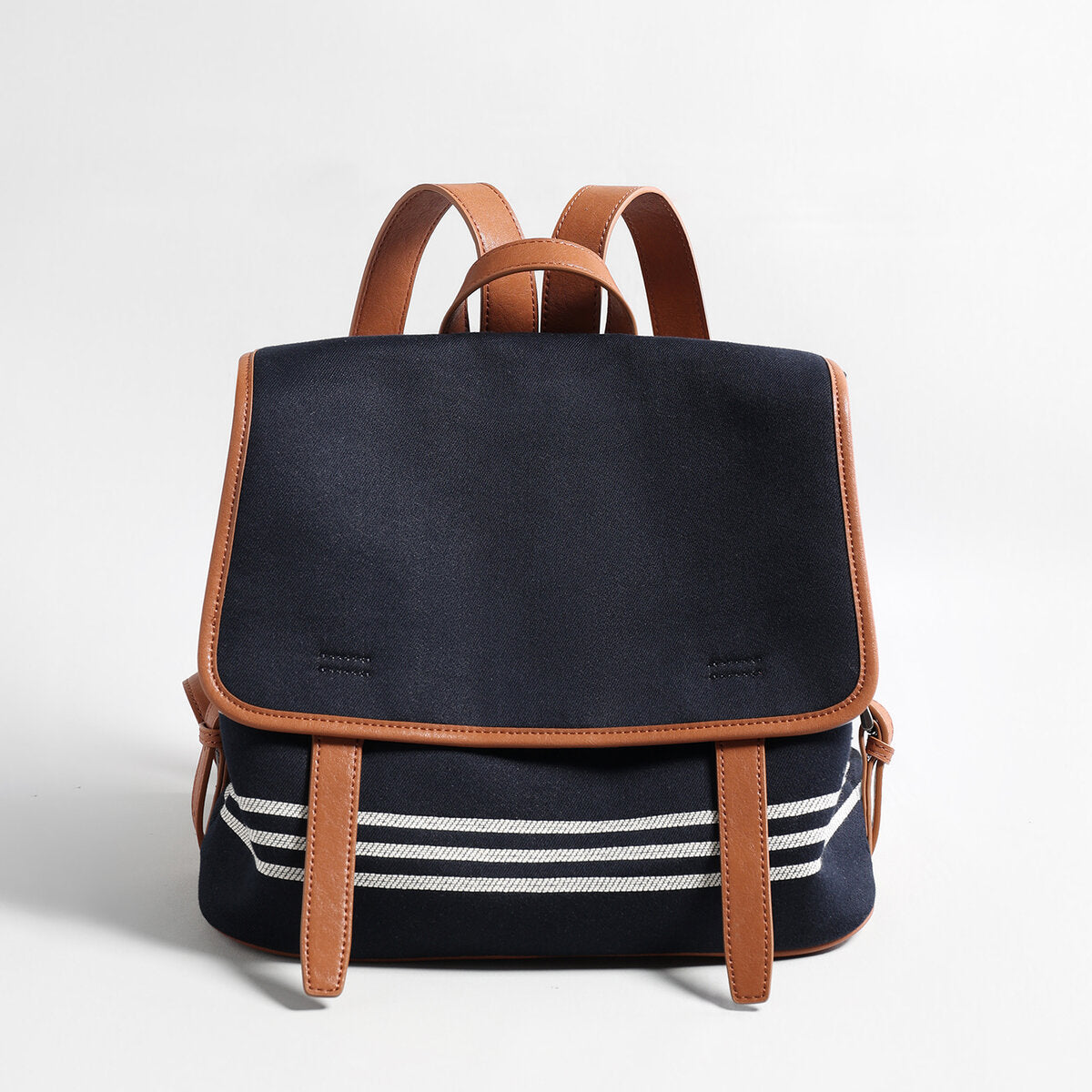 Canvas Flap Backpack - Navy