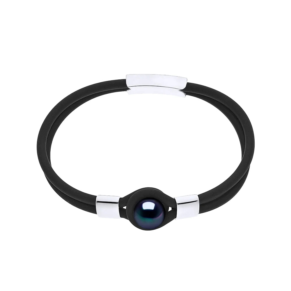 Manufacture Royale Bracelet Freshwater Pearl Black Sterling Silver 9-10mm