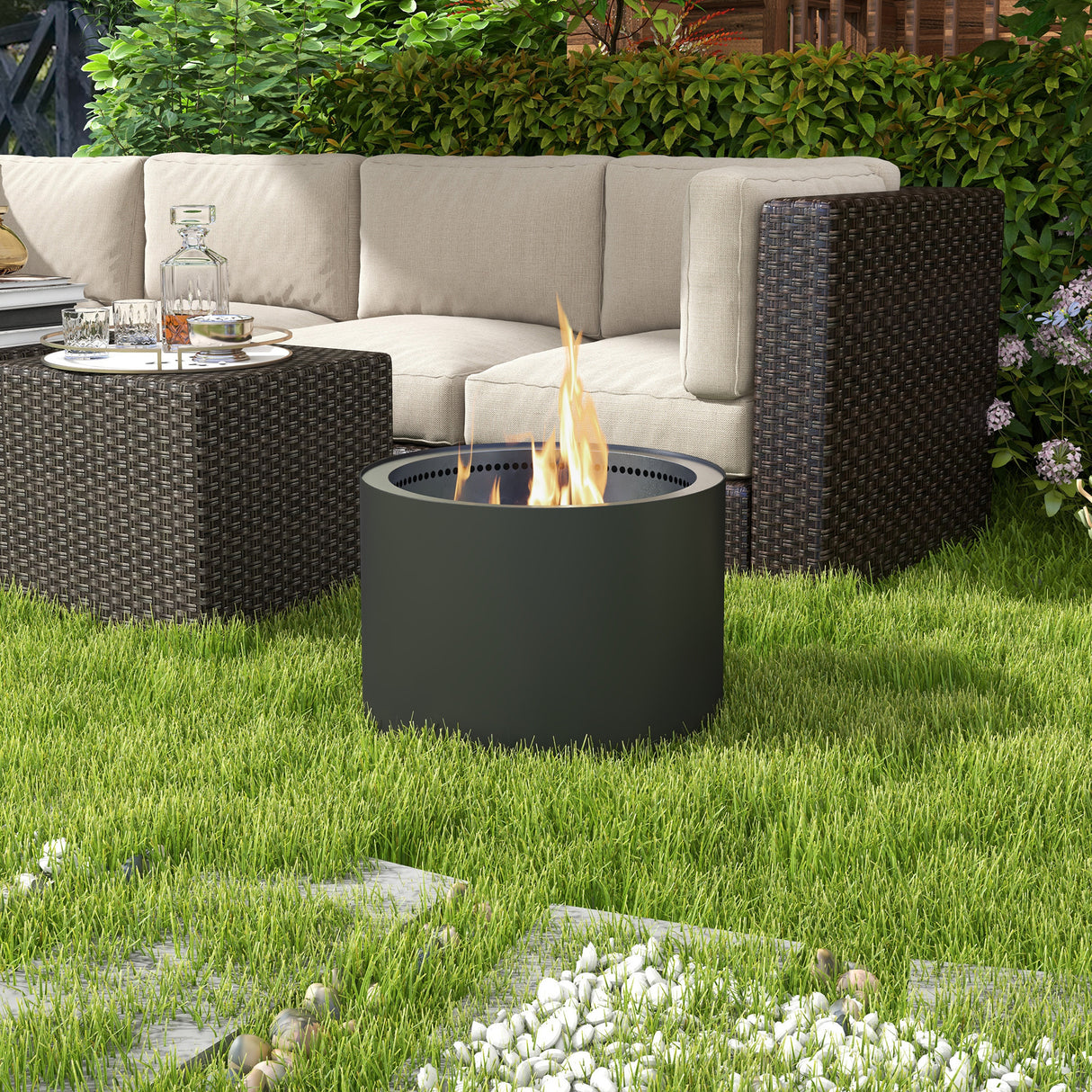Havana Noke Smokeless Fire Pit Stainless Steel Portable Black