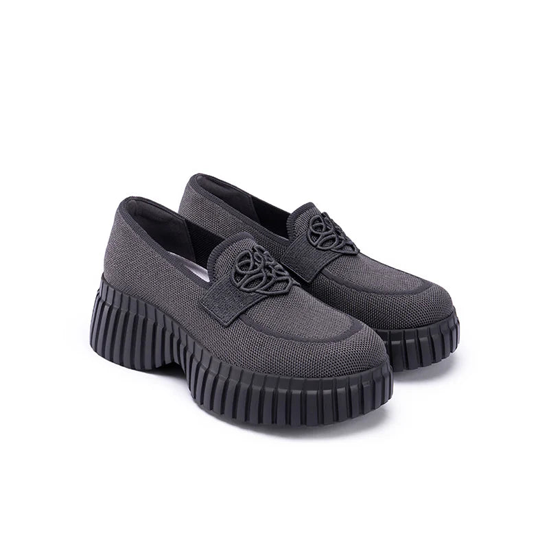 Gentleman Chunky Platform Loafers - Charcoal