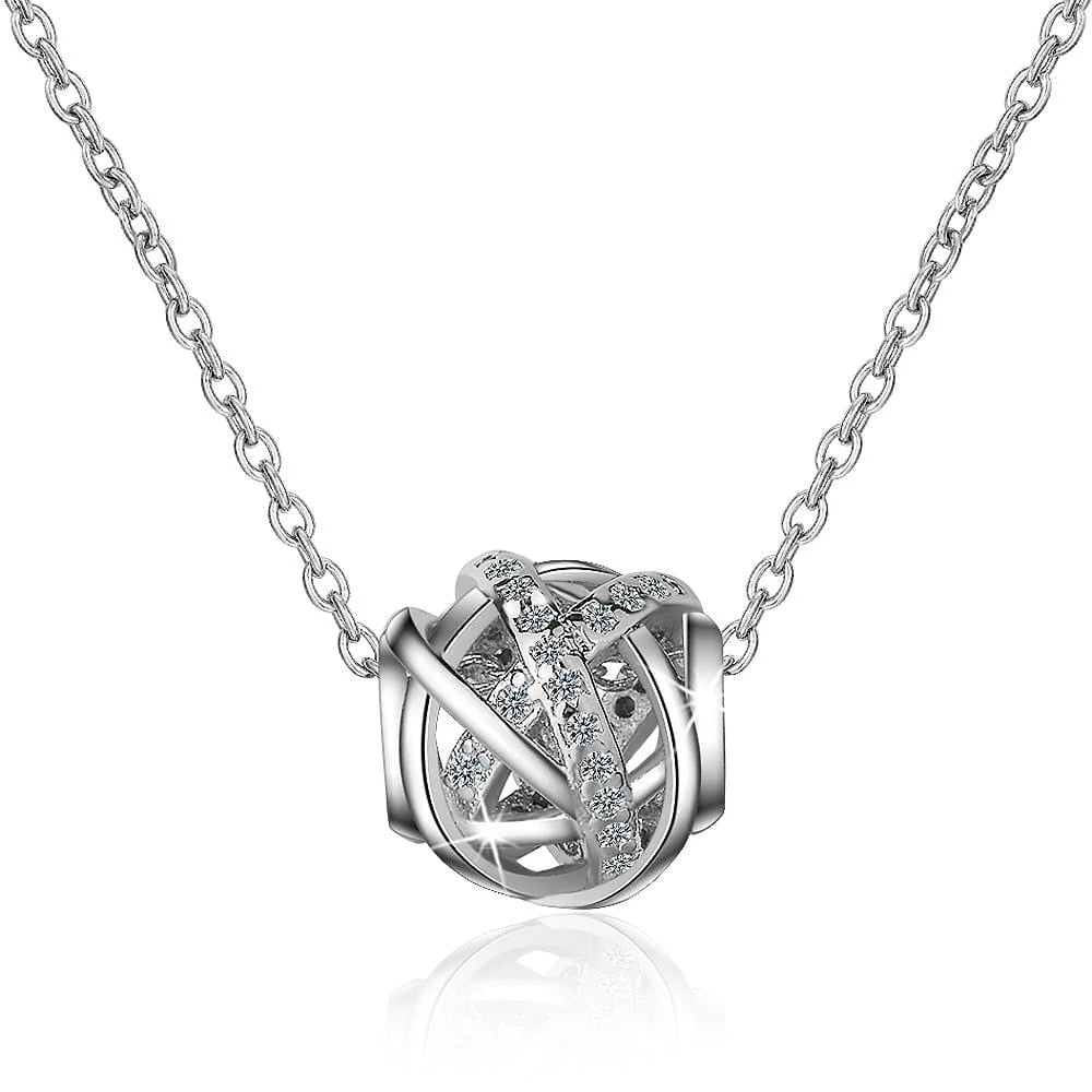 CZ Takraw Ball Charm Necklace