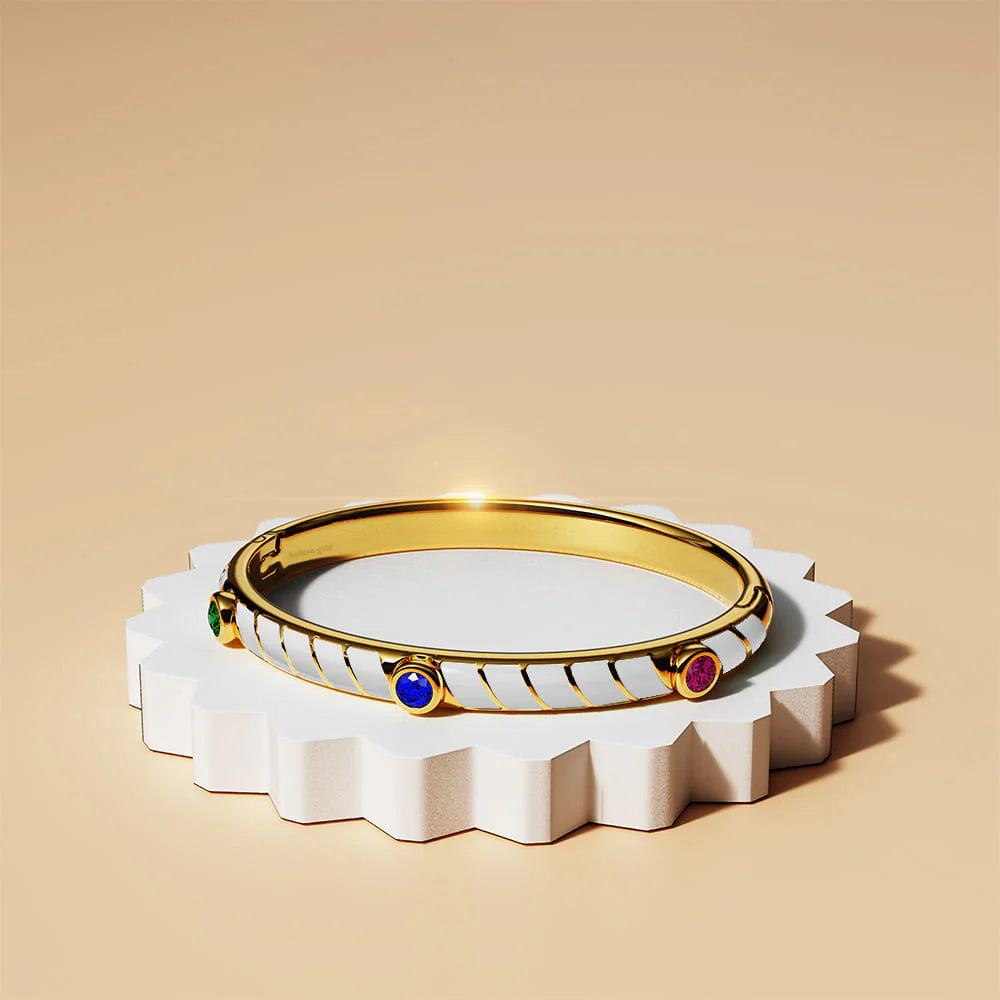 Bullion Gold Arctic Luminous Enamel Gold Layered Bangle